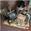 Image 1 : Tray Lot: Bottle Capper, Radio, Pickle Crock, etc