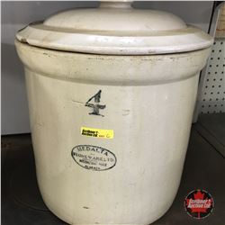 4 Gal Medalta Crock w/Lid (Cracked)