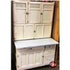 Image 1 : Painted White "Hoosier Style" Kitchen Cupboard w/Enamel Pull Out Work Surface