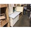 Image 7 : Painted White "Hoosier Style" Kitchen Cupboard w/Enamel Pull Out Work Surface
