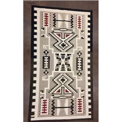 Large Vintage Navajo Storm Pattern Rug