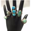 Image 1 : Lot of 5 Sterling and Turquoise Rings