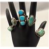 Image 2 : Lot of 5 Sterling and Turquoise Rings