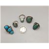 Image 6 : Lot of 5 Sterling and Turquoise Rings