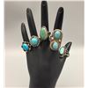 Image 2 : Lot of 5 Sterling and Turquoise Rings