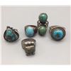 Image 1 : Lot of 5 Sterling and Turquoise Rings