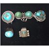 Image 2 : Lot of 5 Sterling and Turquoise Rings