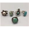 Image 2 : Lot of 5 Sterling and Turquoise Rings