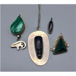 Group of 5 Southwest Style Pendants