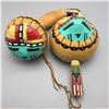 Image 1 : Pair of Sunface Gourd Rattles