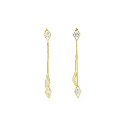 Diamond Shaped Detail Earrings - Gold Plated