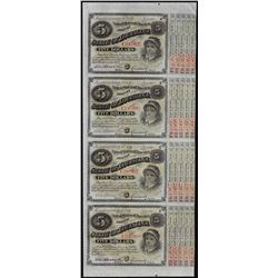 Uncut Sheet of (4) State of Louisiana Baby Bond Obsolete Notes