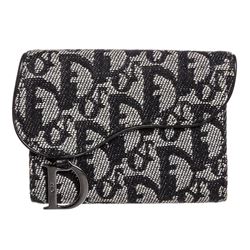 Christian Dior Blue White Diorissimo Saddle Continental Wallet