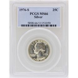 1976-S Washington Quarter Silver Coin PCGS MS66