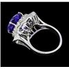 Image 3 : 11.01 ctw Tanzanite And Diamond Ring - 18KT White Gold