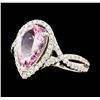 Image 1 : 2.35 ctw Morganite and Diamond Ring - 18KT White Gold