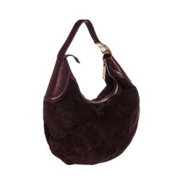 Gucci Brown Suede Leather Horsebit Glam Hobo Bag