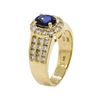 Image 4 : 1 ctw Diamond And Blue Sapphire Ring - 14KT Yellow Gold