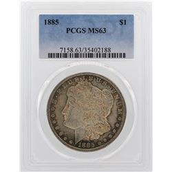1885 $1 Morgan Silver Dollar Coin PCGS MS63