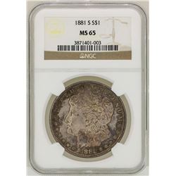 1881-S $1 Morgan Silver Dollar Coin NGC MS65