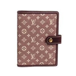 Louis Vuitton Burgundy Red Mini Lin Monogram Small Agenda Cover
