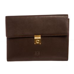 Loewe Brown Leather Portfolio Document Holder Bag