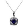 Image 1 : 1.71 ctw Blue Sapphire Pendant With Chain - 14KT White Gold