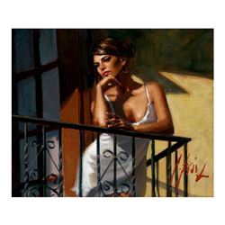 Saba at the Balcony VIII - White Dress by Perez, Fabian