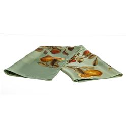 Loewe Green Silk Orange Tree Printed Scarf