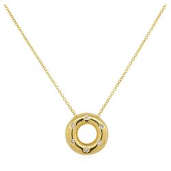0.15 ctw Diamond Pendant With Chain - 14KT Yellow Gold