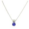 Image 1 : 1.03 ctw Diamond And Blue Sapphire Pendant With Chain - Platinum