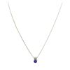 Image 2 : 1.03 ctw Diamond And Blue Sapphire Pendant With Chain - Platinum