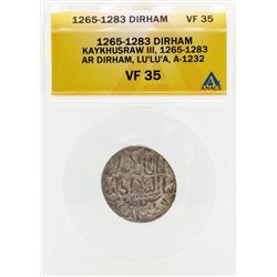 1265-1283 Dirham Kaykhusraw III Coin ANACS VF35