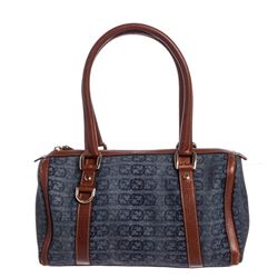 Gucci Blue Brown Canvas Leather Small Abbey Boston Bag