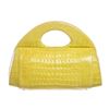 Image 1 : Nancy Gonzalez Yellow Crocodile Hard Framed Tote Bag