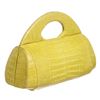 Image 2 : Nancy Gonzalez Yellow Crocodile Hard Framed Tote Bag