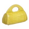 Image 3 : Nancy Gonzalez Yellow Crocodile Hard Framed Tote Bag