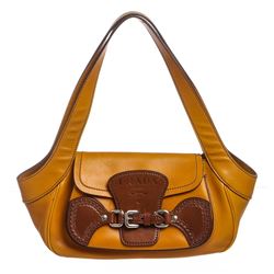 Prada Vitello Tan Brown Leather Shoulder Bag