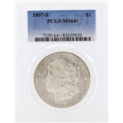 1897-S $1 Morgan Silver Dollar Coin PCGS MS64+