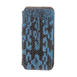 MCM Blue Snakeskin Flap Closure Iphone5 Case