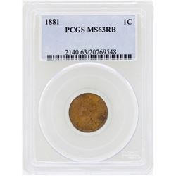 1881 Indian Head Penny Coin PCGS MS63RB