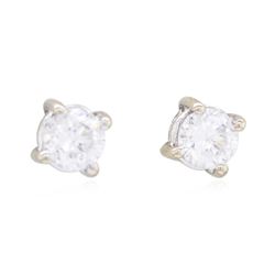 0.35 ctw Diamond Earrings - 14KT White Gold