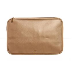 Salvatore Ferragamo Beige Leather Laptop Document Holder
