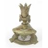 Image 1 : A 19th century French bronze censer, with detachable coronet, silvered mask terminals and tri-for...
