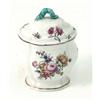 Image 1 : A Chelsea pot and cover, red anchor period, circa 1755, lobed oval shape painted with bouquets an...