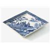 Image 1 : An early 19th century lozenge-shaped dessert dish, printed with oxen at a river and background an...