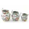 Image 1 : A graded set of three 'Patent Ironstone China' jugs, each printed and vividly enamelled with Chin...