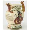 Image 1 : A Fieldings Crown Devon earthenware musical John Peel jug, decorated with a moulded fox handle an...