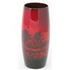 Image 1 : A Royal Doulton flambe vase, of elongated barrel form with printed view of a thatched roof cottag...