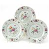 Image 1 : A set of three Canton side plates, brightly painted with flowers, 6.5in....